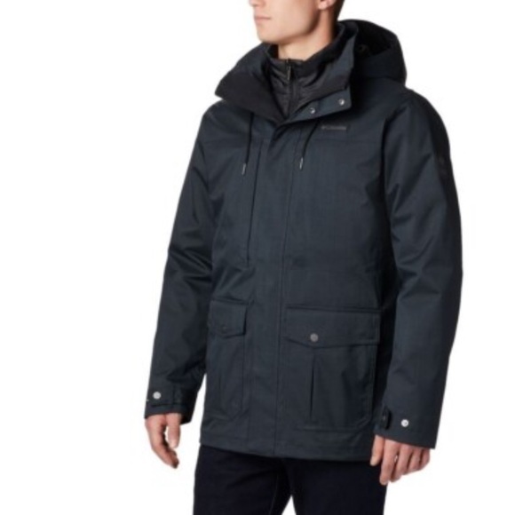 Columbia Other - Columbia Men's Black Raincoat Horizons Pine II Interchange Jacket Omni Tech L XL